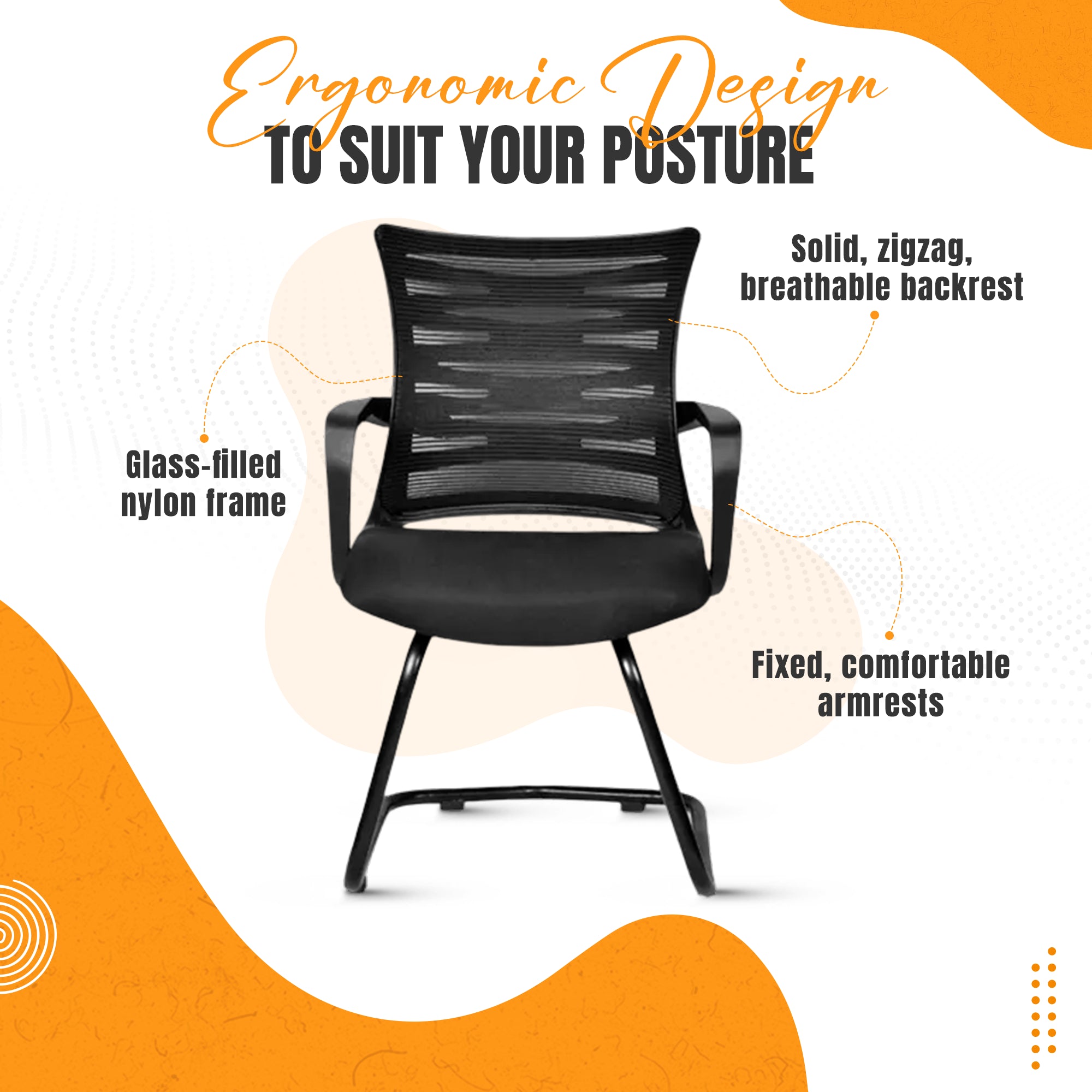 Kepler Brooks Dazzle Visitor Chair with Heavy Duty Metal Frame