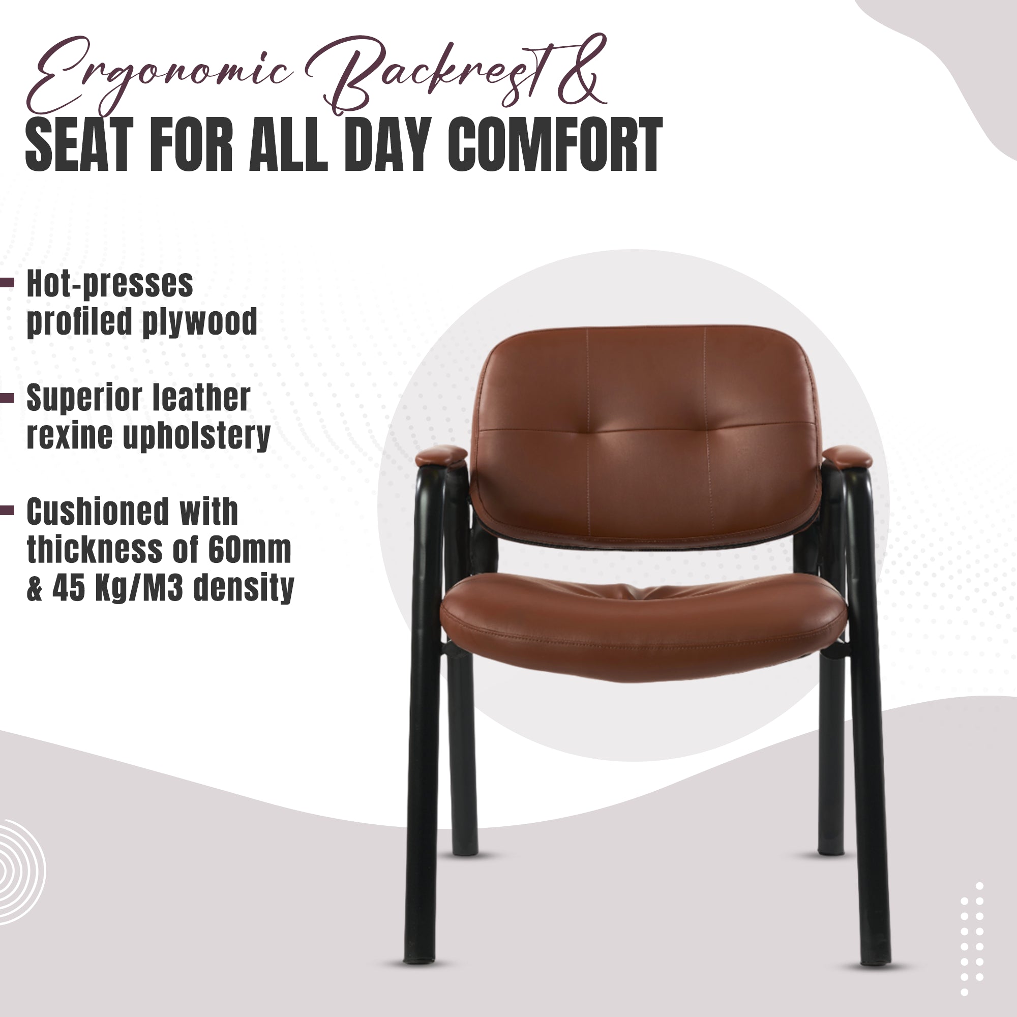 Kepler Brooks Embassy Leatherette Visitor Chair