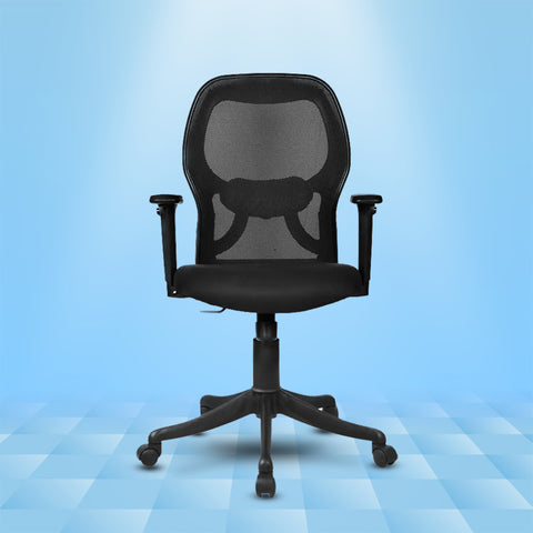 Kepler Brooks Nova Ergonomic Mid Back Mesh Office Chair (Black)