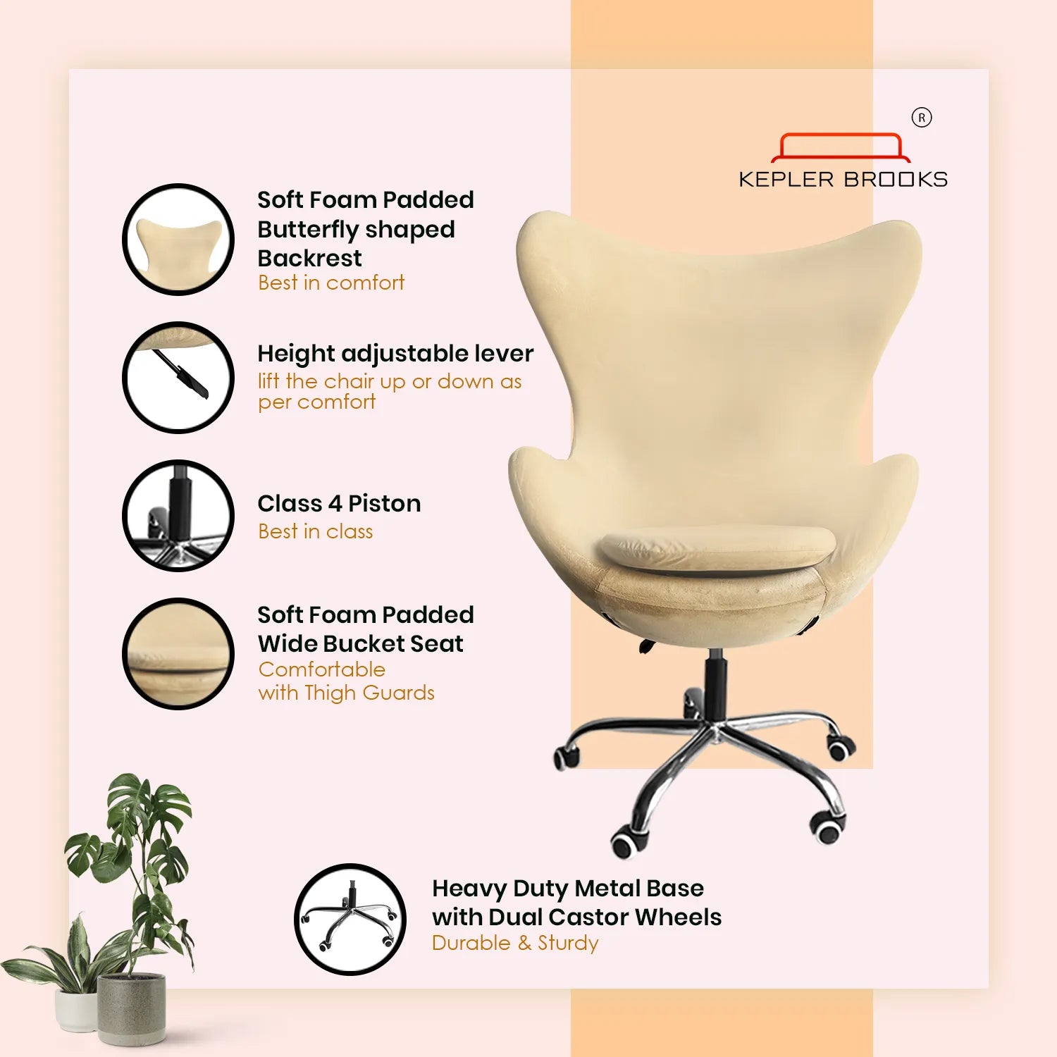 Kepler Brooks Oswald Pro Premium Lounge Chair ( Large Size )