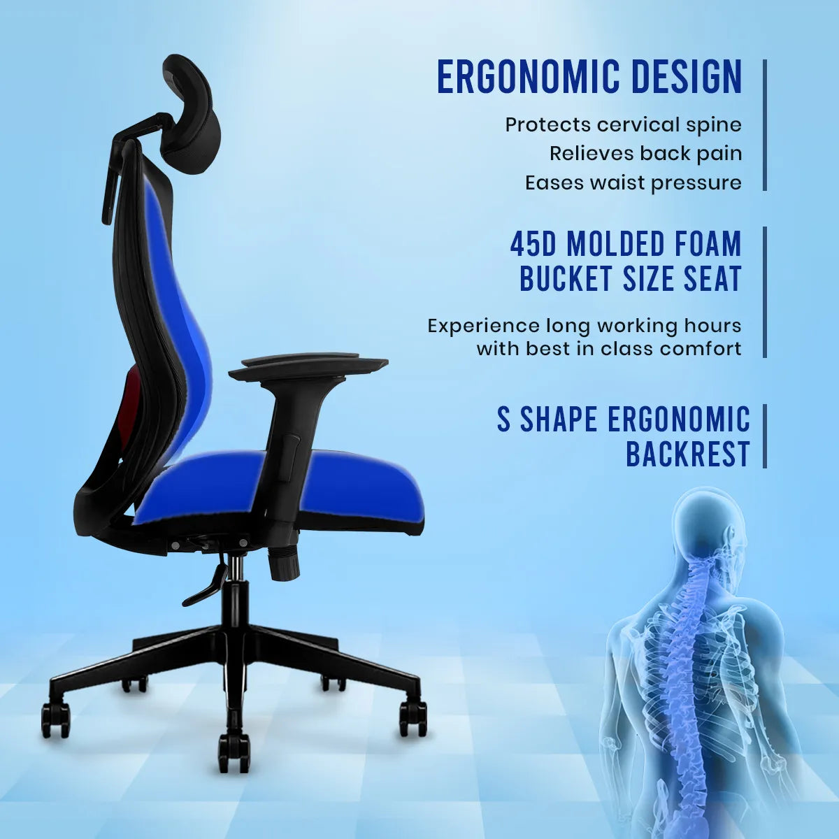 Kepler Brooks Vega Premium High Back Mesh Office Chair