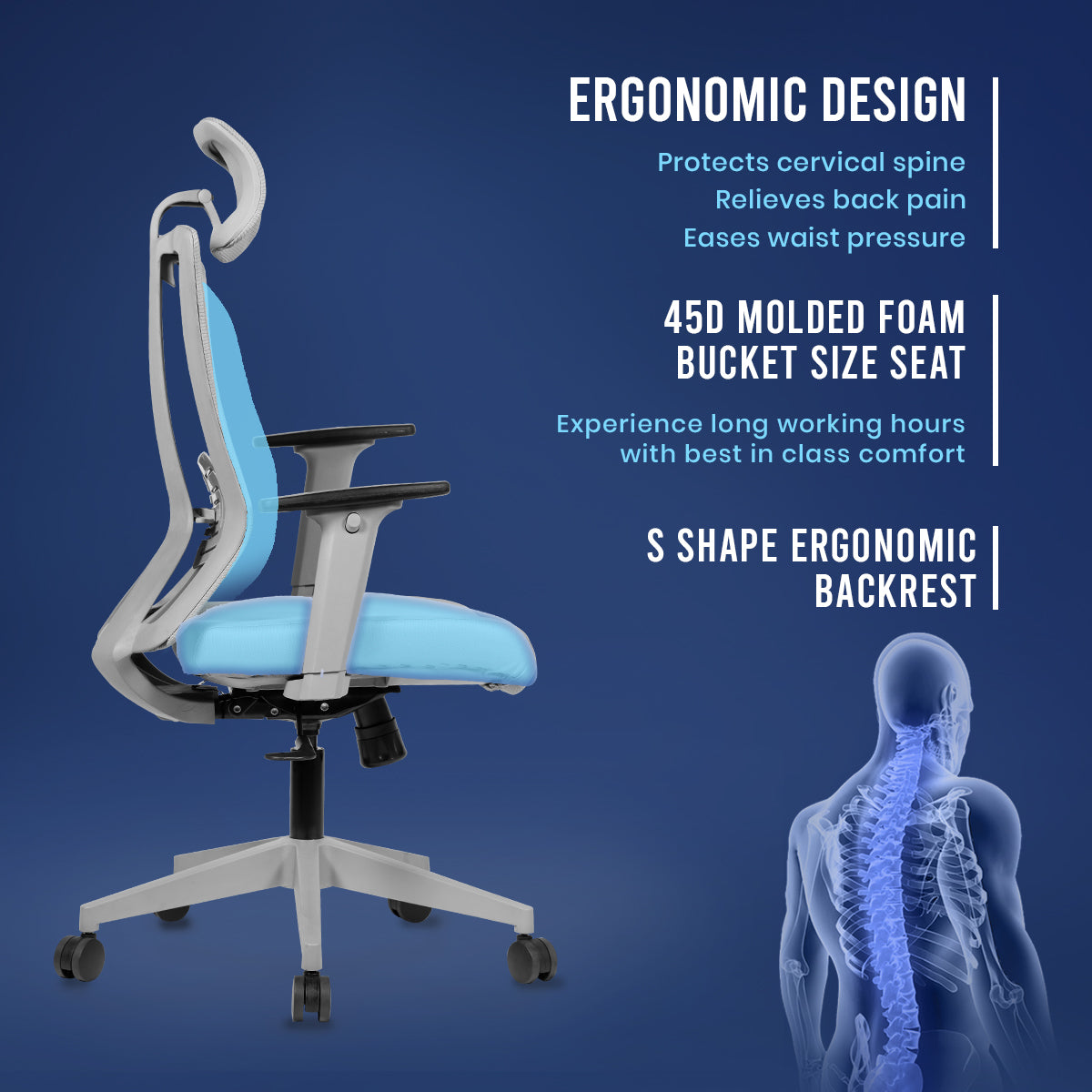 Kepler Brooks Regalia Ergonomic High Back Mesh Office Chair