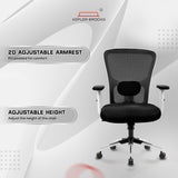 Kepler Brooks Zeus Mid Back Mesh Office Chair (White Frame)