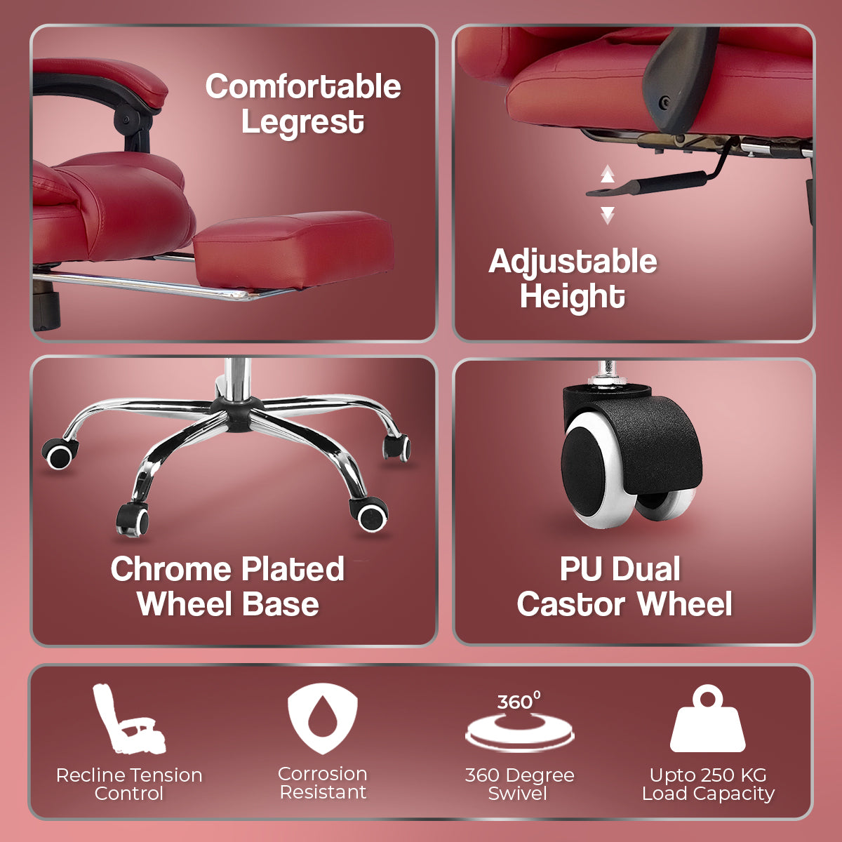Kepler Brooks Italia High Back Leatherette ErgoSmart Office Chair