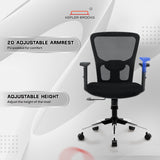 Kepler Brooks Zeus Mid Back Mesh Office Chair (Black)