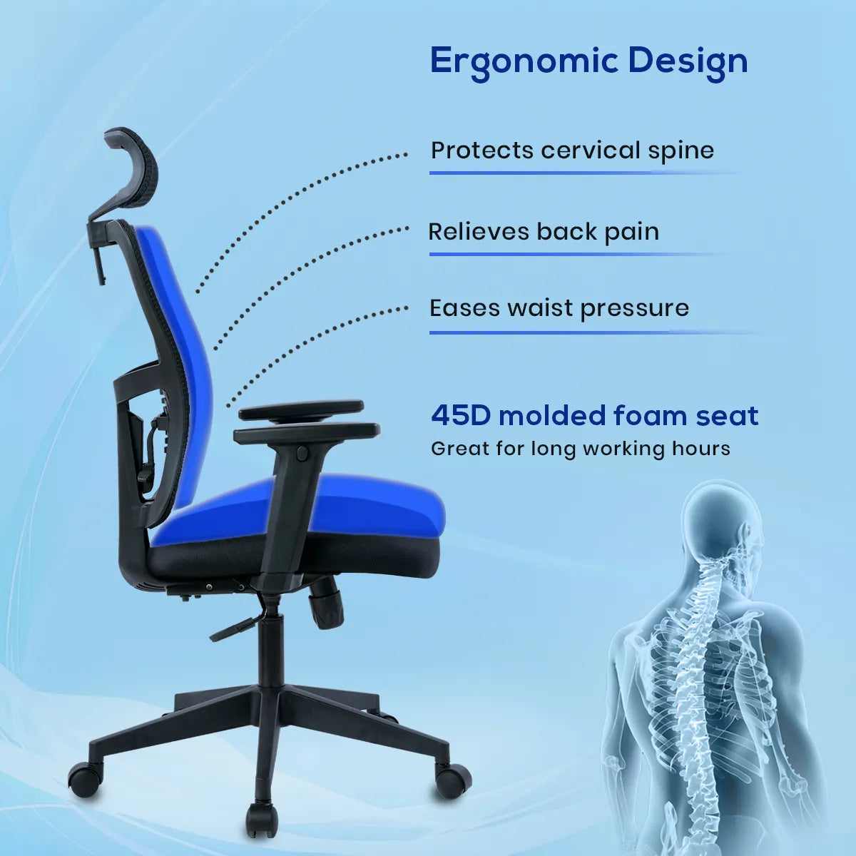 Kepler Brooks Ignis Ergonomic High Back Mesh Office Chair