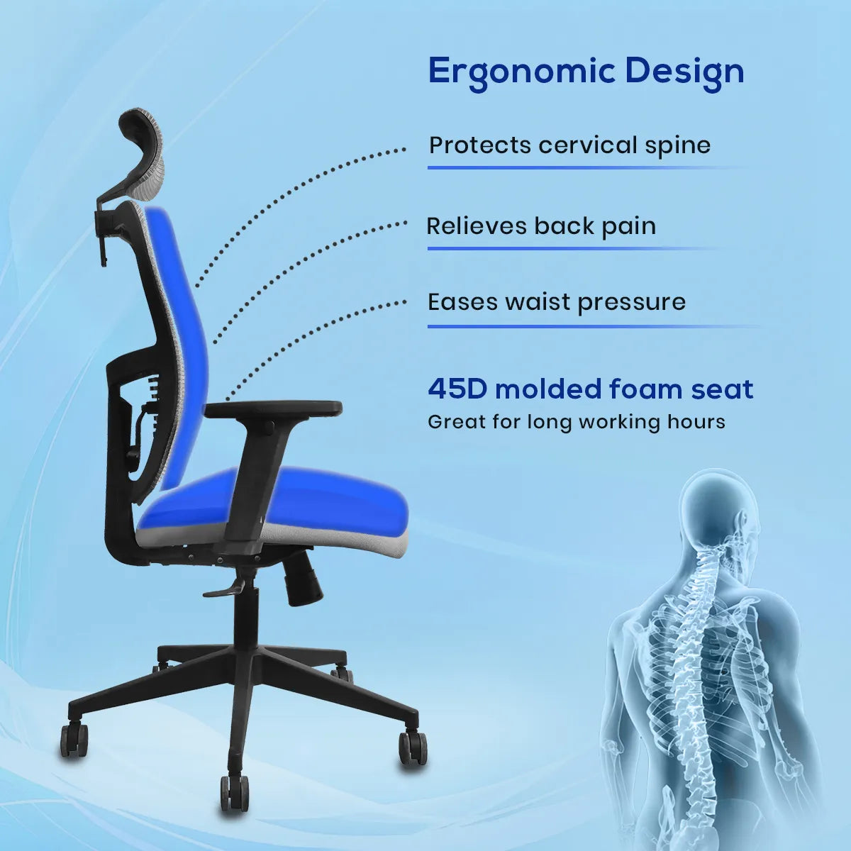 Kepler Brooks Ignis Ergonomic High Back Mesh Office Chair