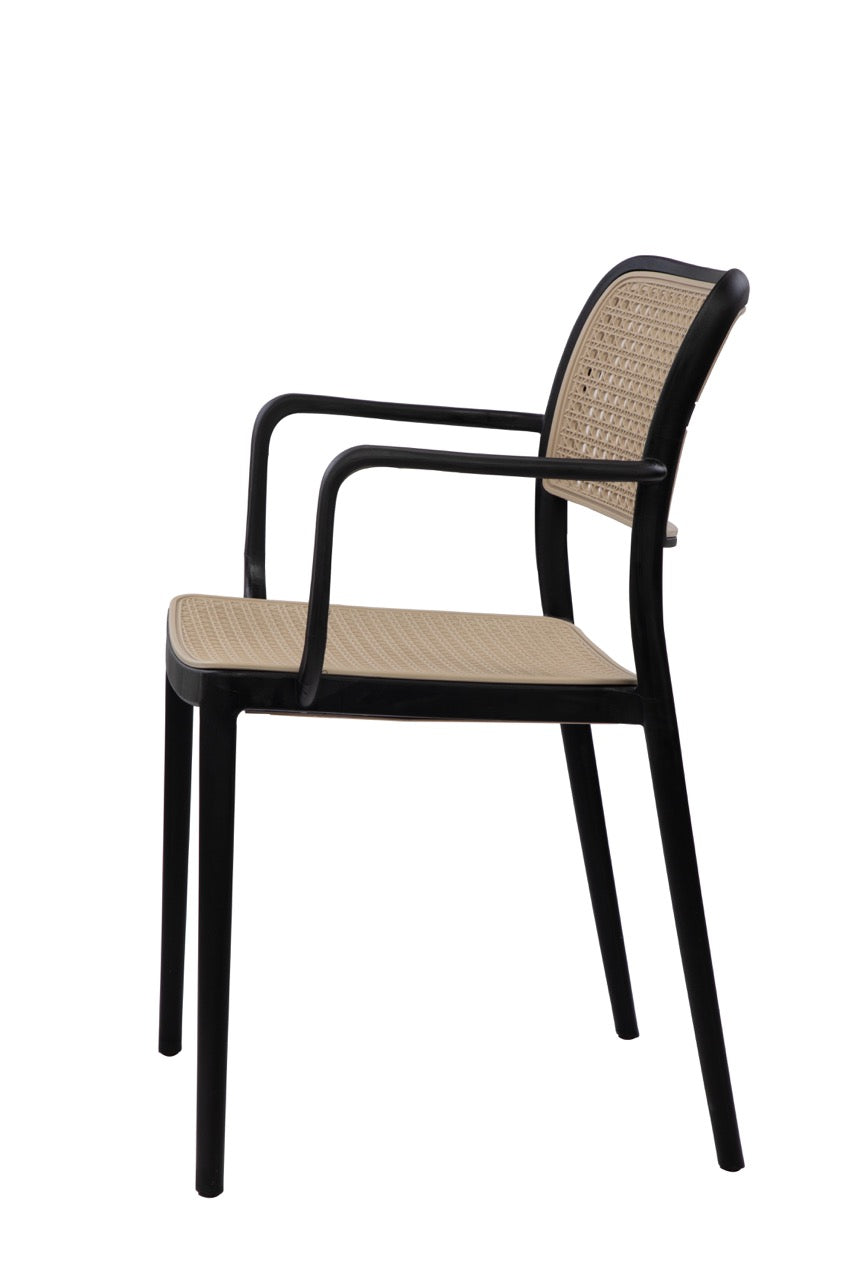 Kepler Brooks Zen Rattan Cafeteria Dining Chair with Arms