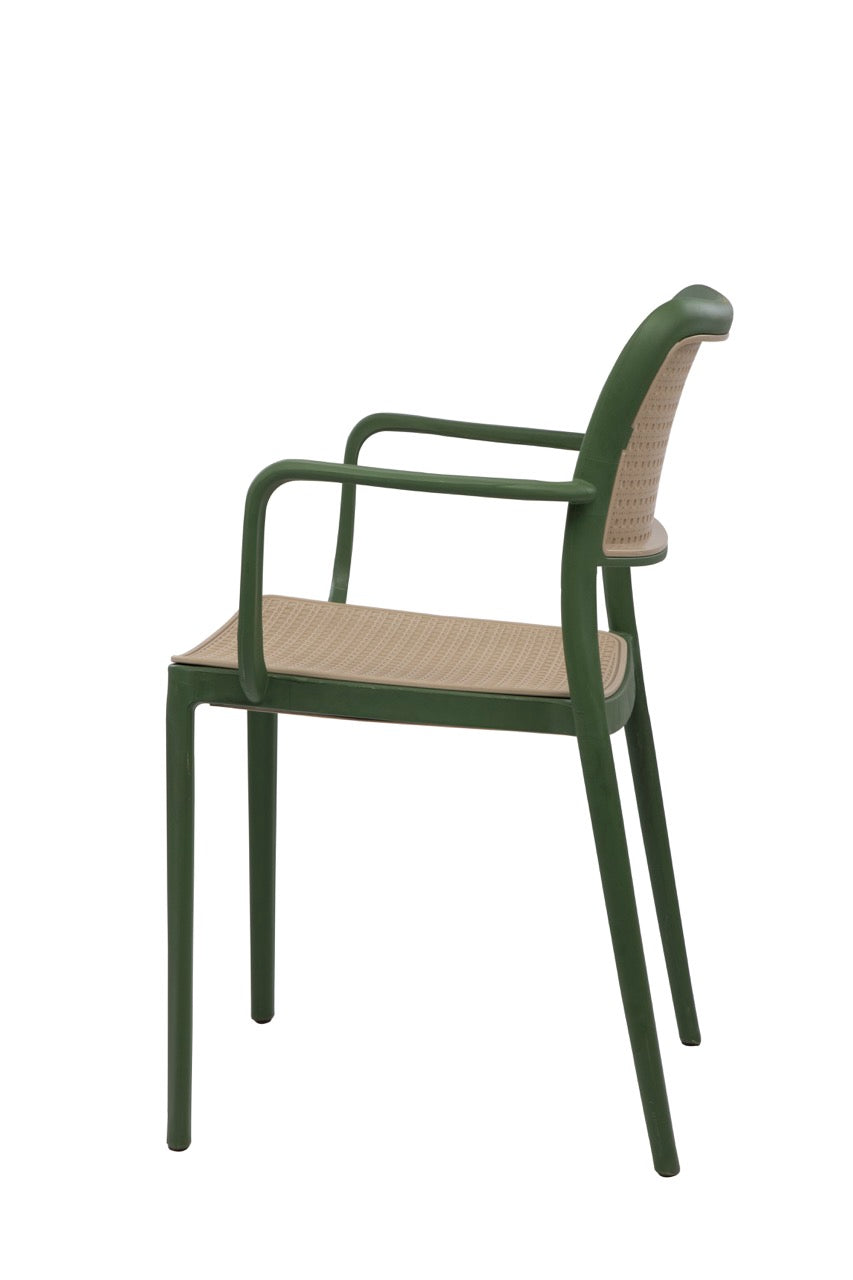 Kepler Brooks Zen Rattan Cafeteria Dining Chair with Arms
