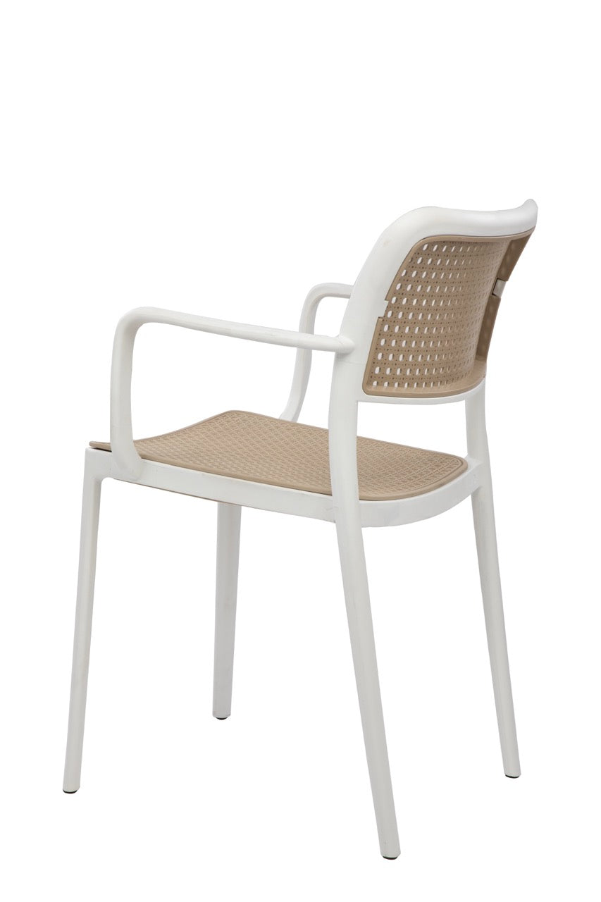 Kepler Brooks Zen Rattan Cafeteria Dining Chair with Arms