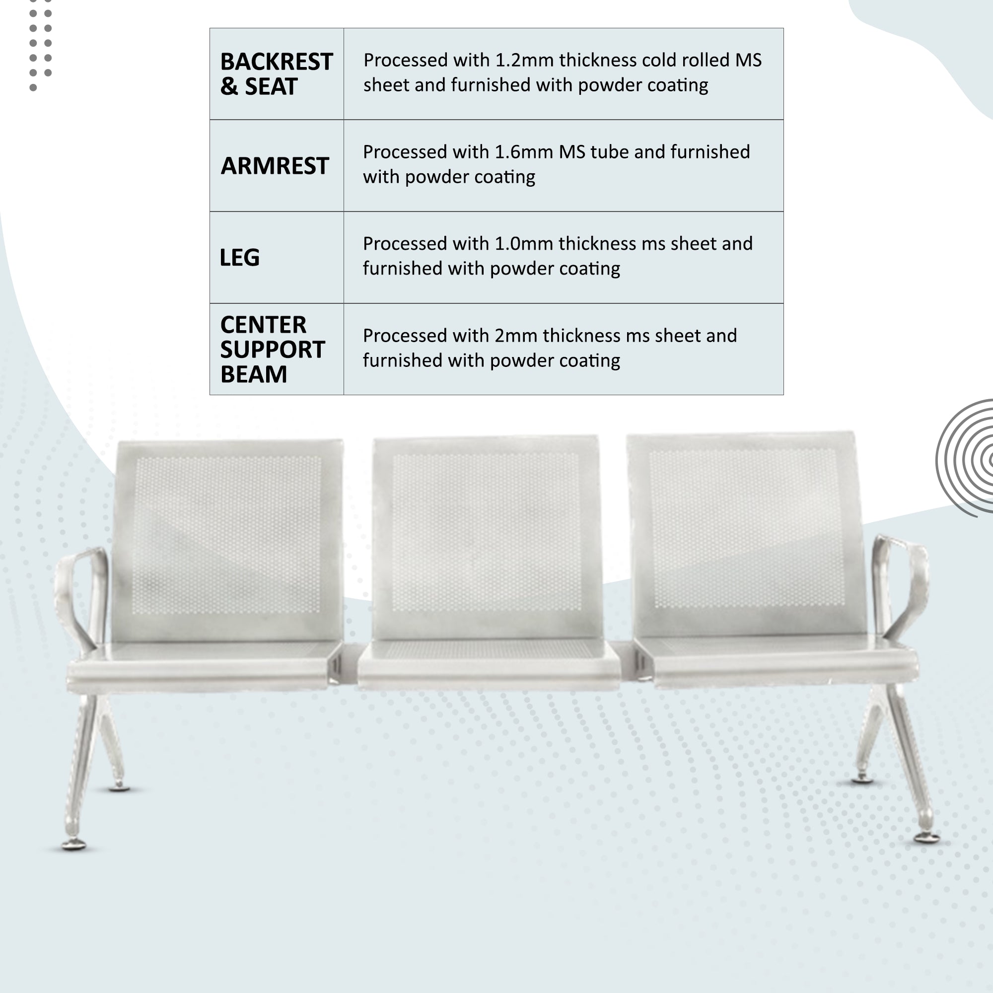 Kepler Brooks Trinity Waiting Chair with Arms