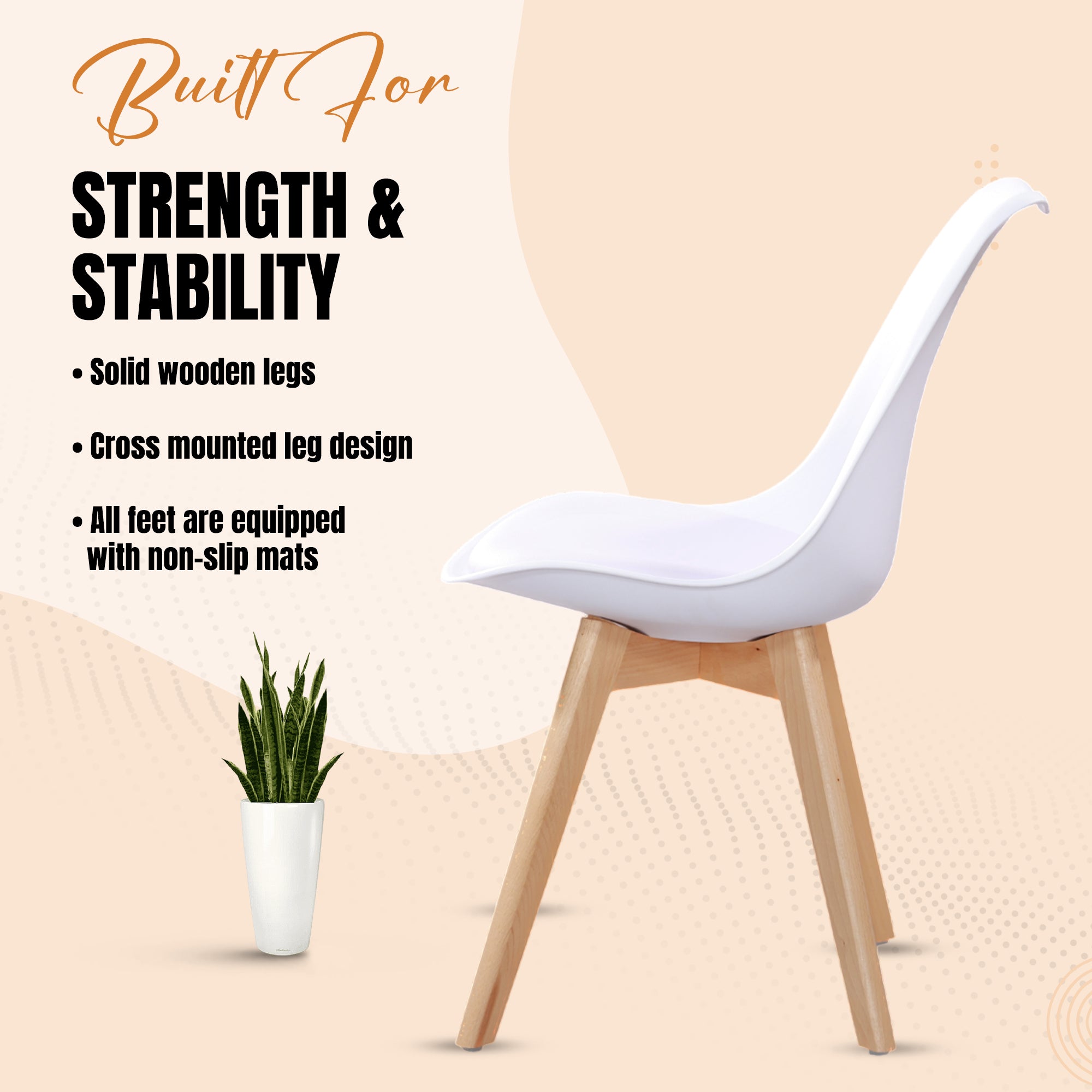 Kepler Brooks Valente Cafeteria Dining Chair with Cushion