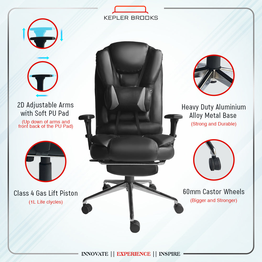 Kepler Brooks Italia Pro High Back Leatherette Ergosmart Office Chair