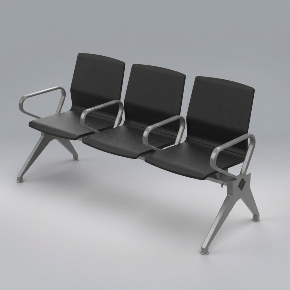 Kepler Brooks Verona Premium PU Waiting Chair with Mild Steel Frame and Centre Arms