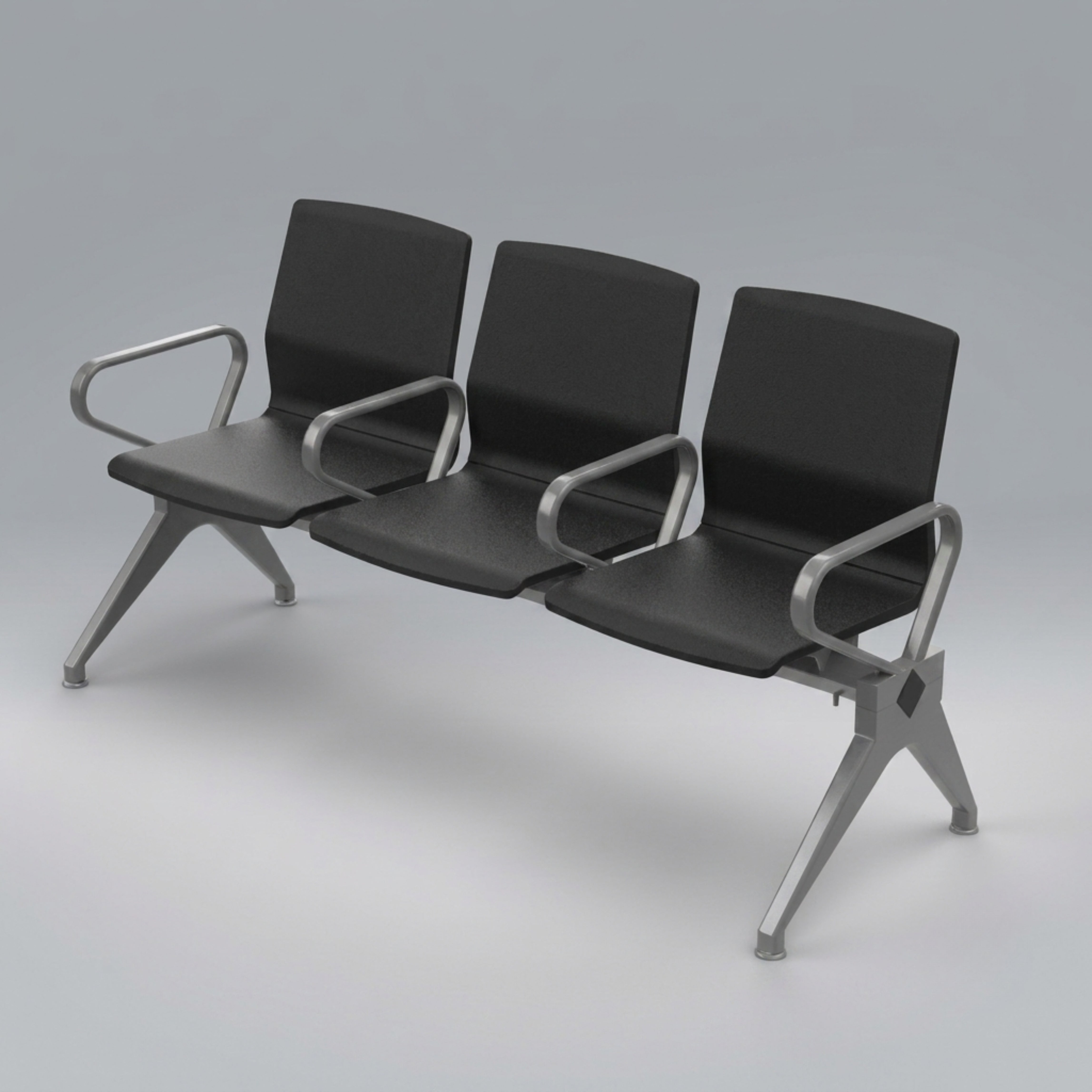 Kepler Brooks Verona Premium PU Waiting Chair with Mild Steel Frame and Centre Arms