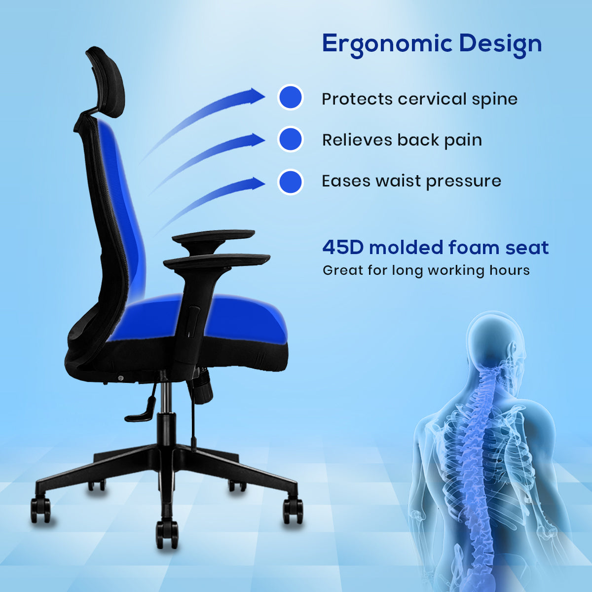 Kepler Brooks Eterna Premium High Back Mesh Office Chair