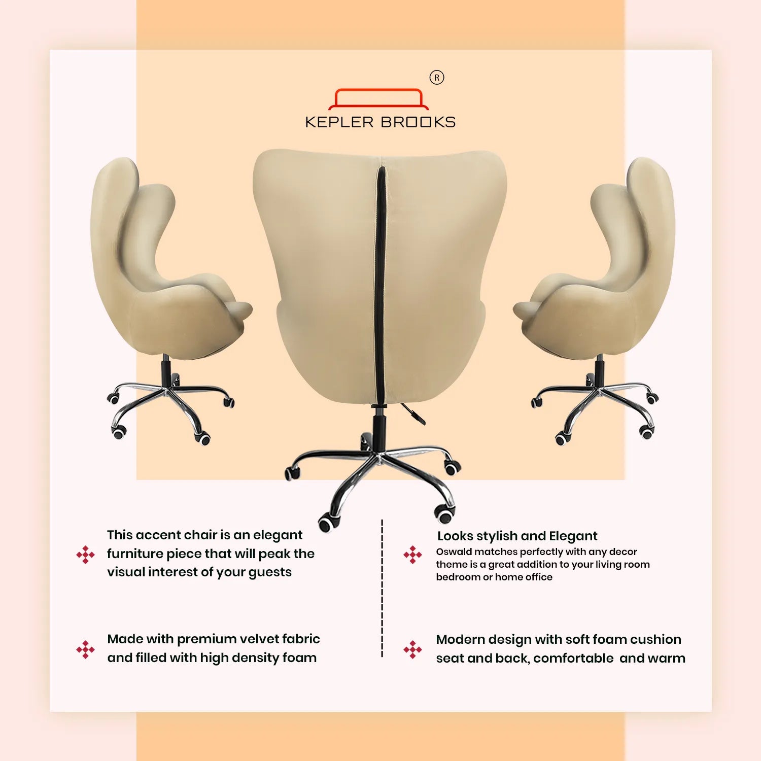 Kepler Brooks Oswald Pro Premium Lounge Chair ( Large Size )