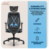 Kepler Brooks Marvel Premium High Back Mesh Office Chair (White Grey)