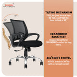 Kepler Brooks Crux Mid Back Office Chair (Black)