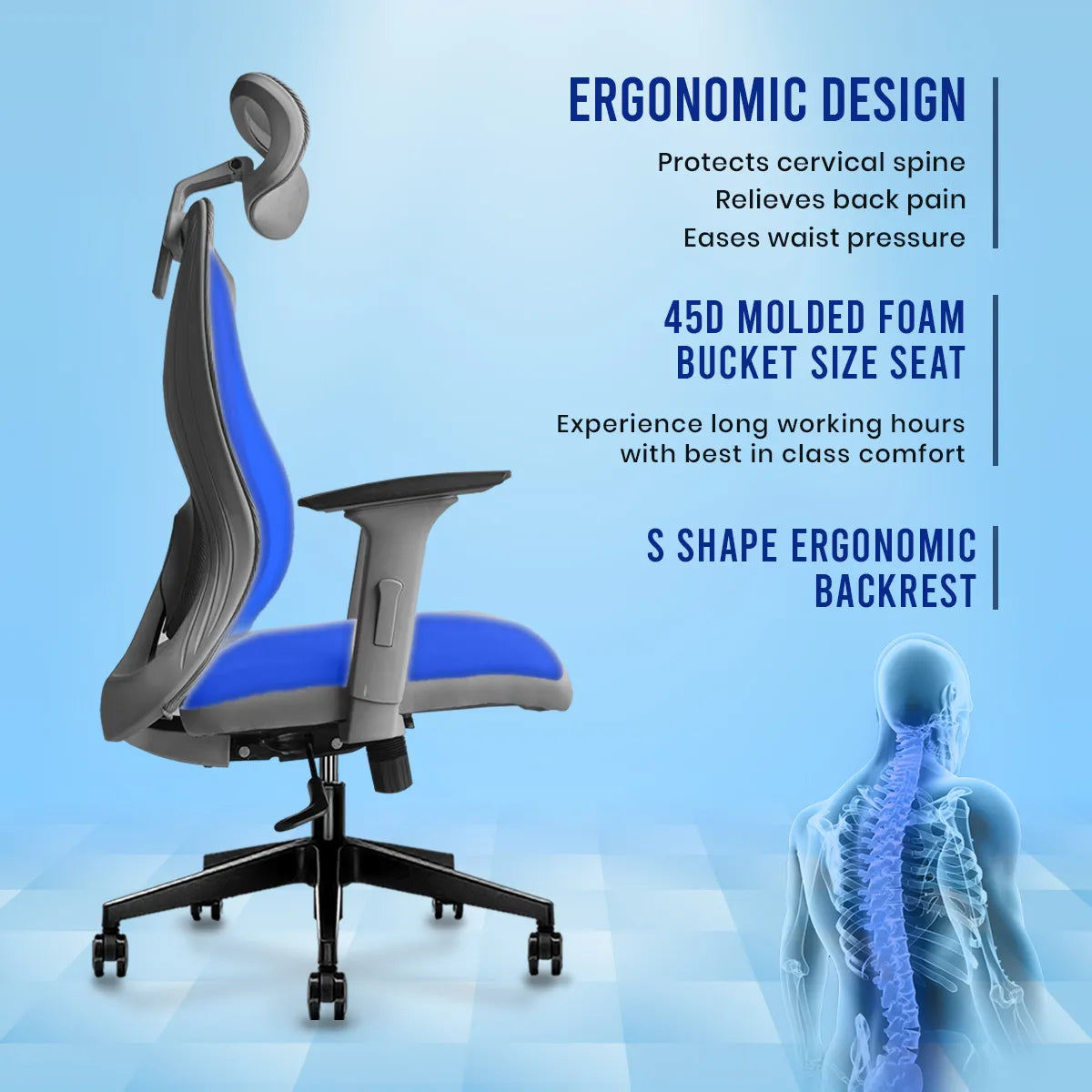 Kepler Brooks Vega Premium High Back Mesh Office Chair