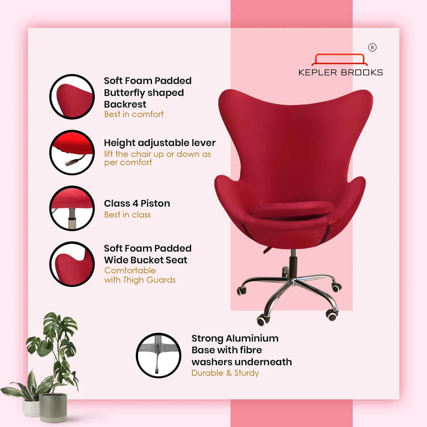 Kepler Brooks Oswald Pro Premium Lounge Chair ( Large Size )