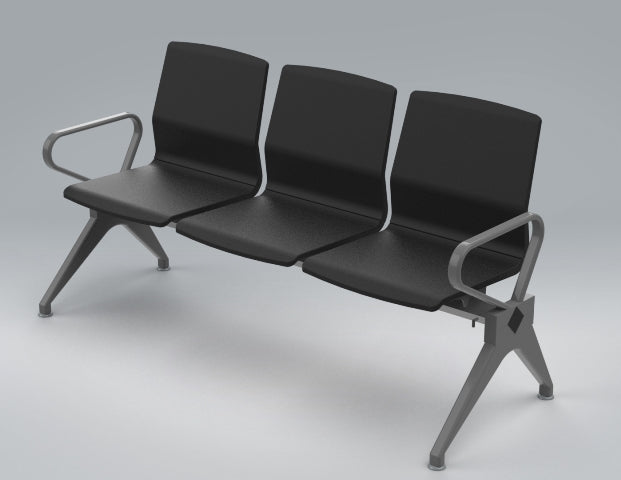 Kepler Brooks Verona Premium PU Waiting Chair with Mild Steel Frame
