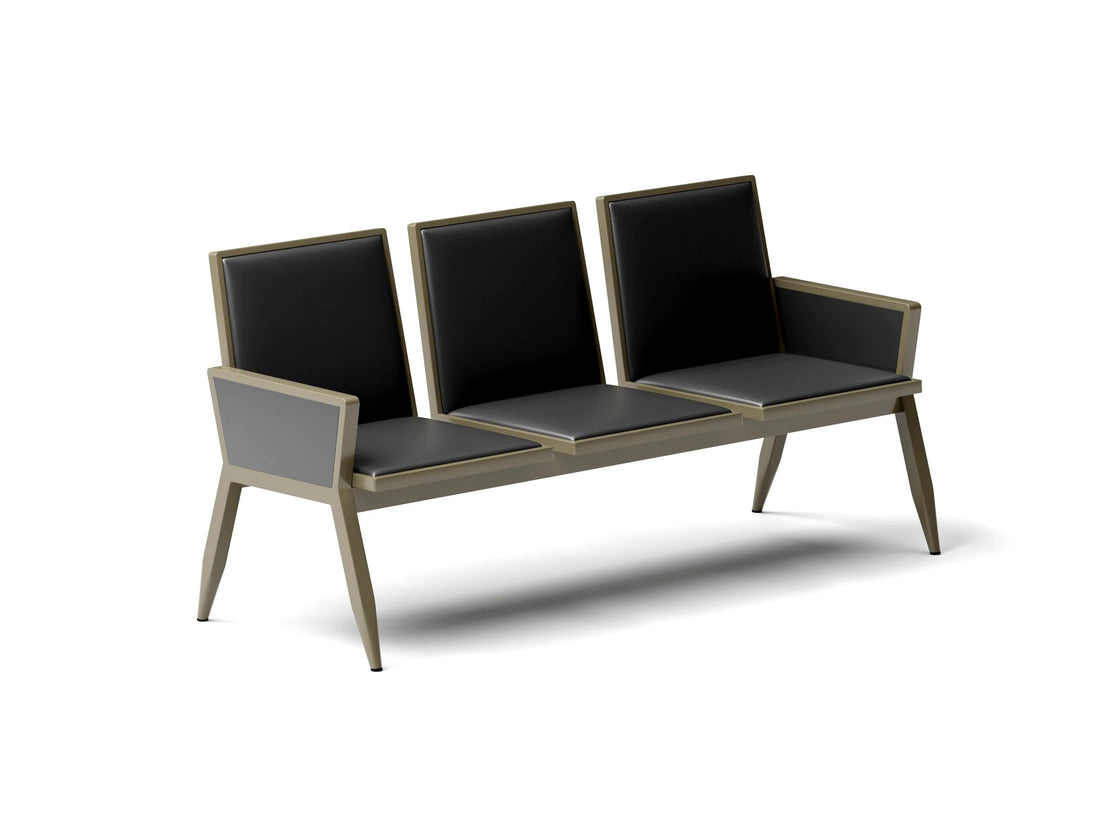 Kepler Brooks Comfy 3 Seater Waiting Chair with Cushion & Arms