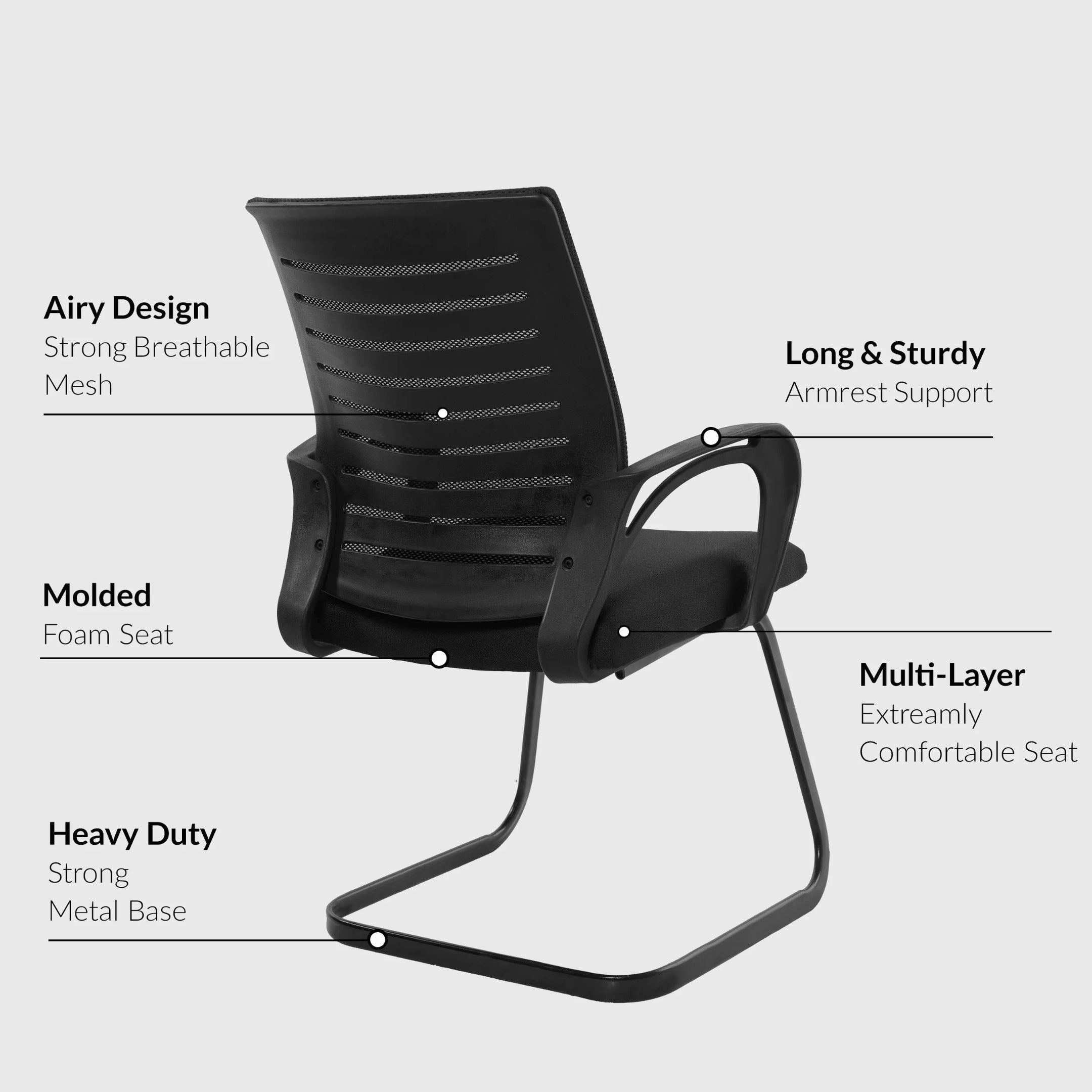 Kepler Brooks Iris Visitor Chair with Heavy Duty Metal Frame