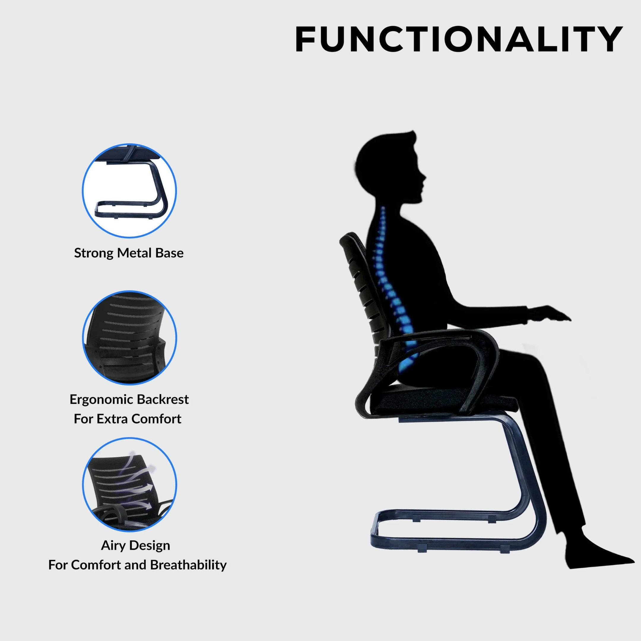 Kepler Brooks Iris Visitor Chair with Heavy Duty Metal Frame