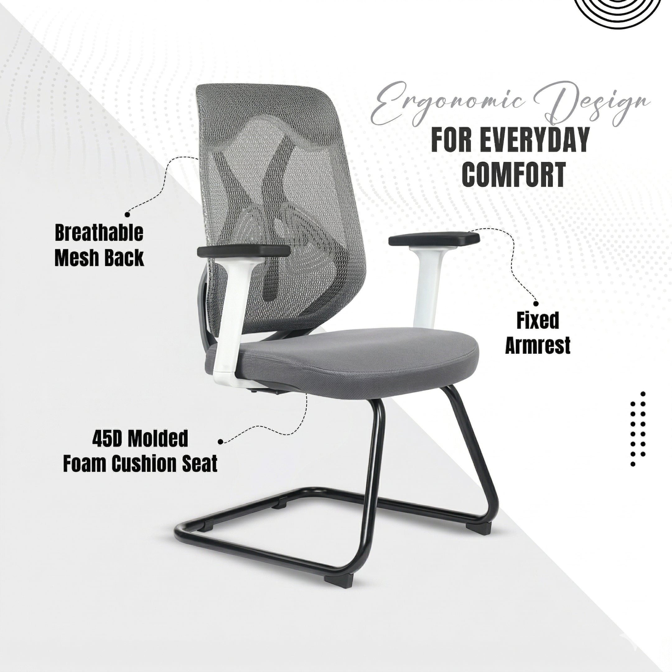 Kepler Brooks Marvel Visitor Chair with Heavy Duty Metal Frame