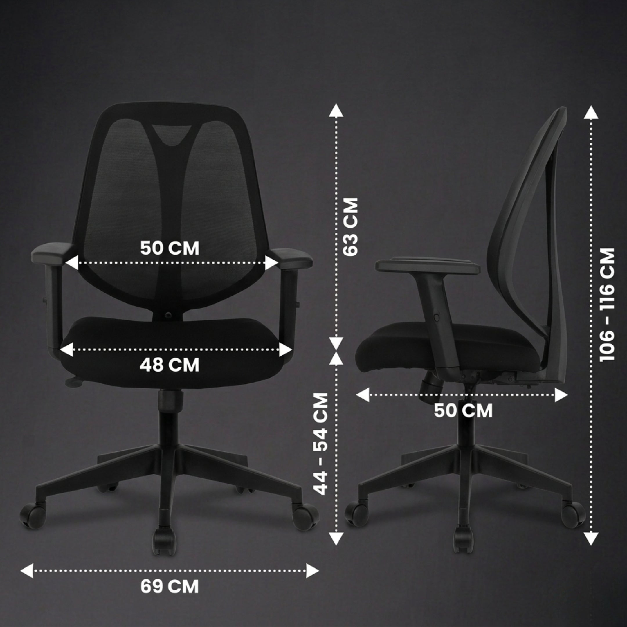 Kepler Brooks Pulse Premium Mid Back Mesh Office Chair