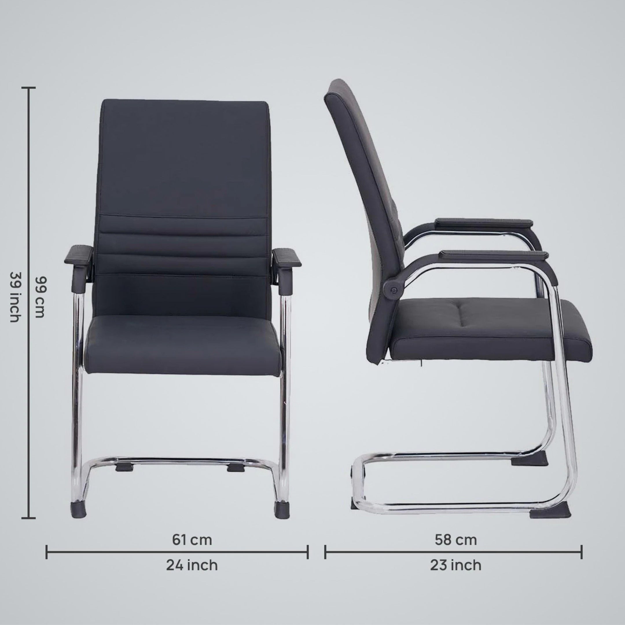Kepler Brooks Lexis Leatherette Visitor Chair with Metal Frame