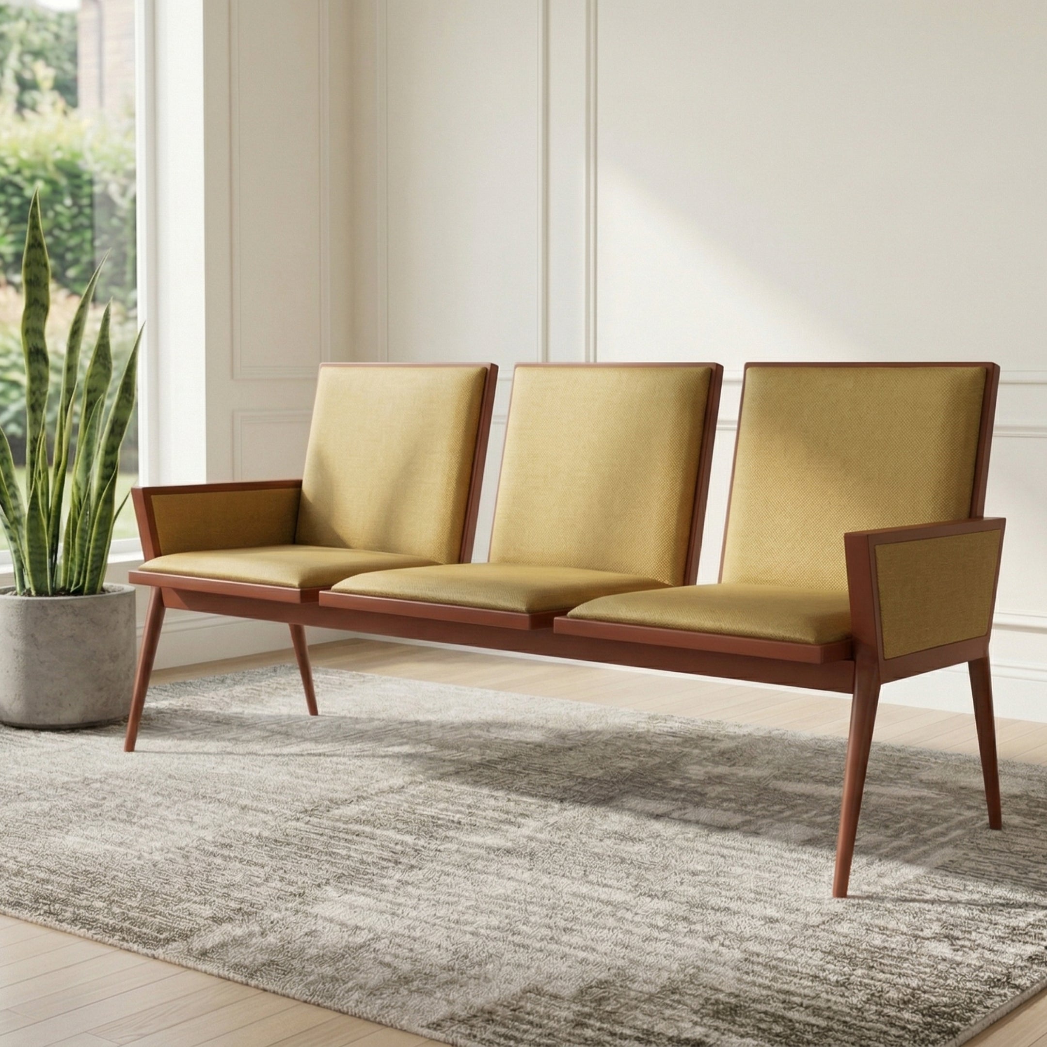 Kepler Brooks Comfy Three Seater Waiting Chair with Cushion & Arms