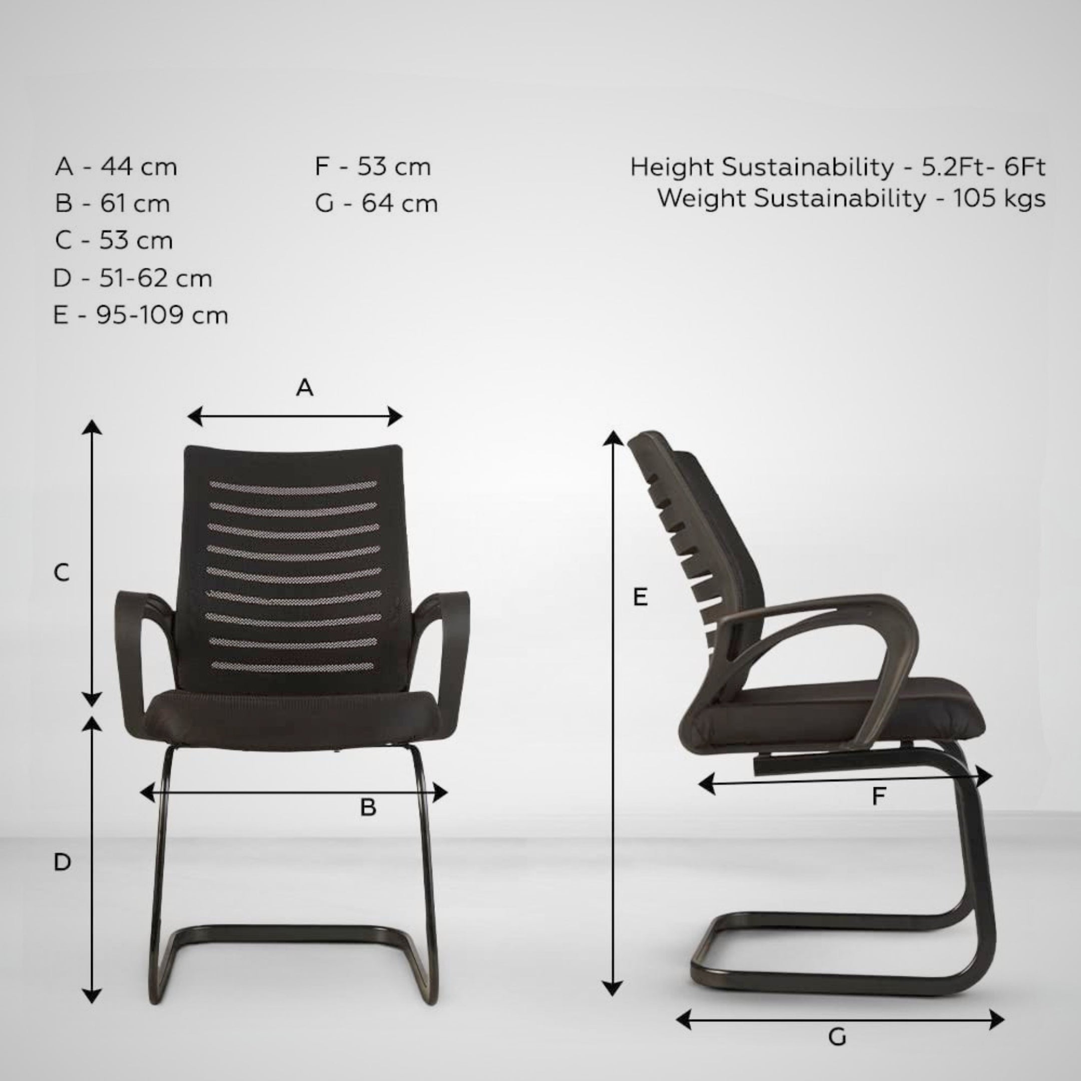 Kepler Brooks Iris Visitor Chair with Heavy Duty Metal Frame