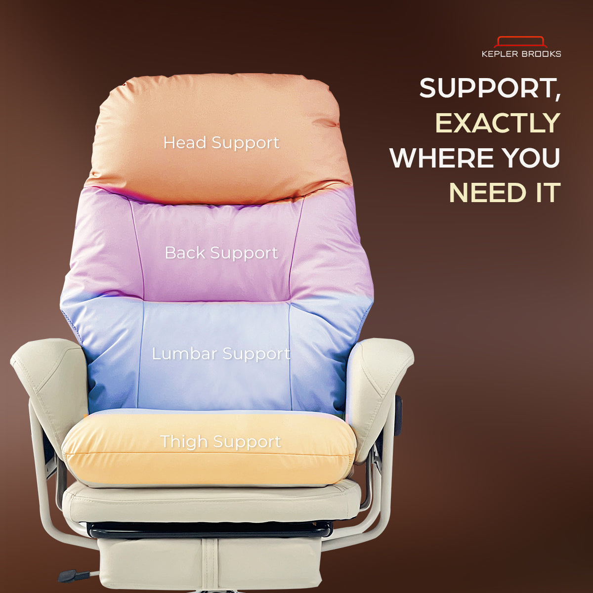 Kepler Brooks Divine High Back Premium Composite Leather Ergosmart Office Chair