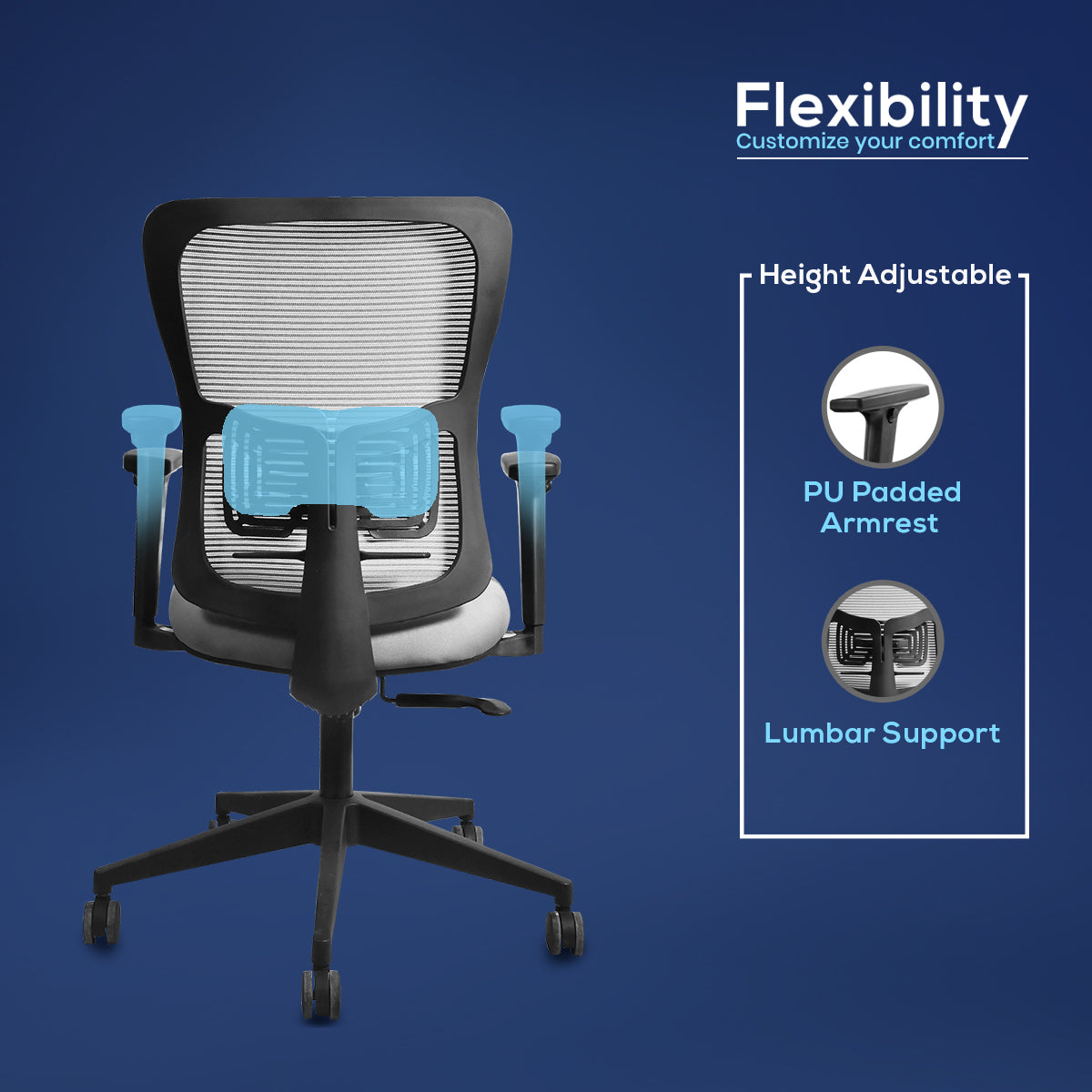 Kepler Brooks Ignis Ergonomic Mid Back Mesh Office Chair
