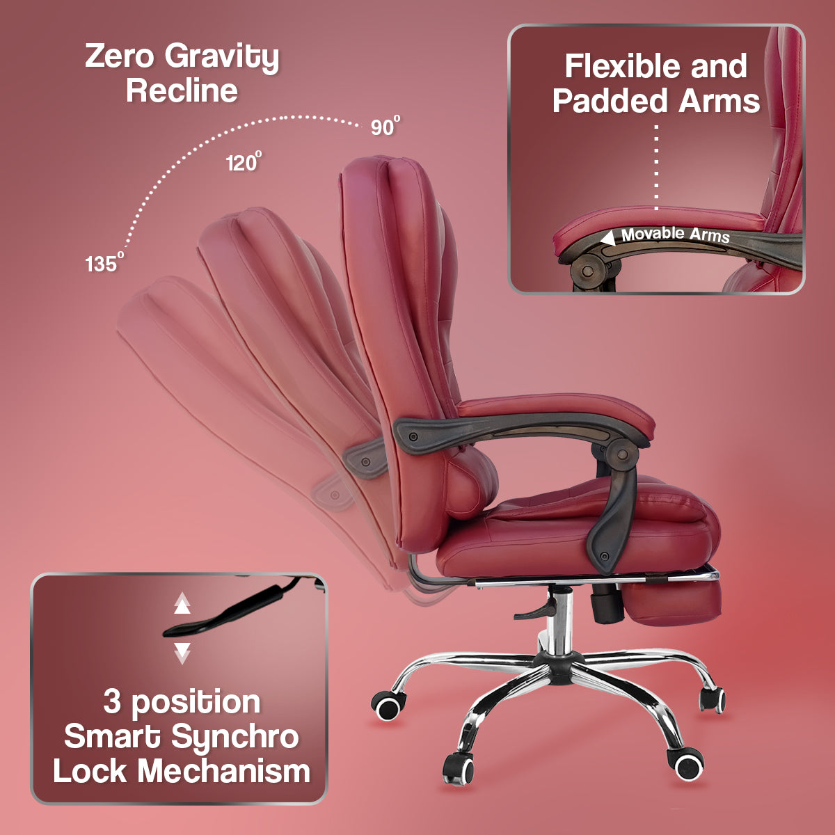 Kepler Brooks Italia High Back Leatherette ErgoSmart Office Chair