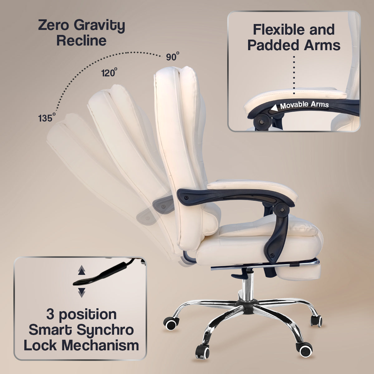 Kepler Brooks Italia High Back Leatherette ErgoSmart Office Chair