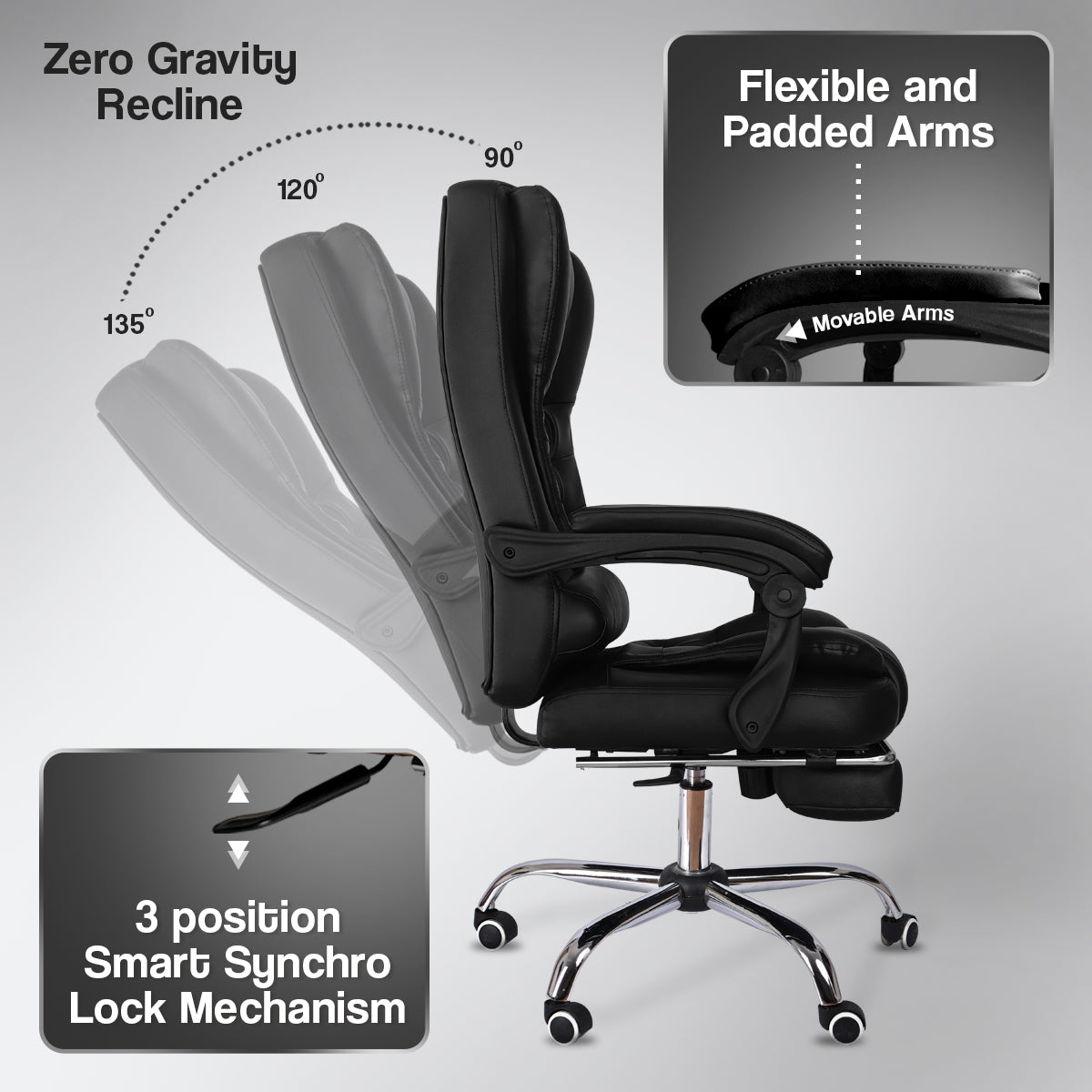 Kepler Brooks Italia High Back Leatherette ErgoSmart Office Chair
