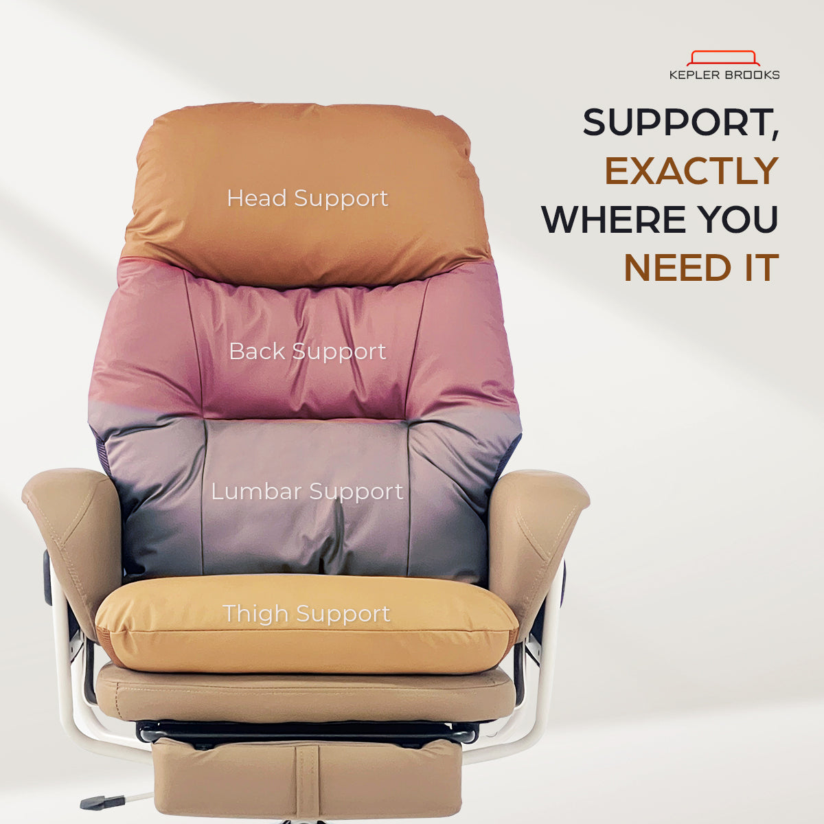Kepler Brooks Divine High Back Premium Composite Leather Ergosmart Office Chair