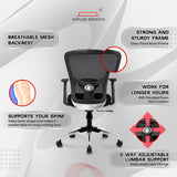 Kepler Brooks Zeus Mid Back Mesh Office Chair (Black)