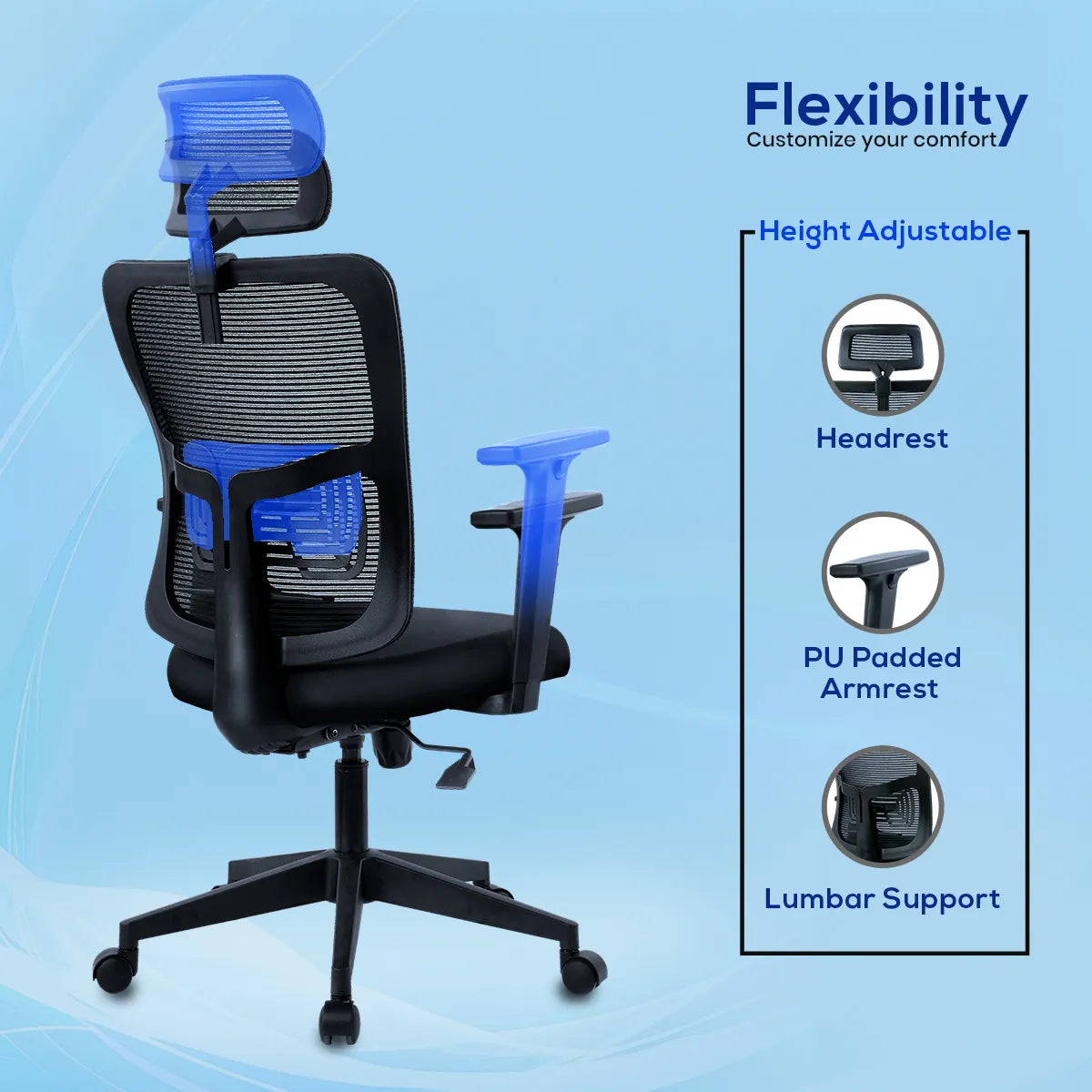Kepler Brooks Ignis Ergonomic High Back Mesh Office Chair