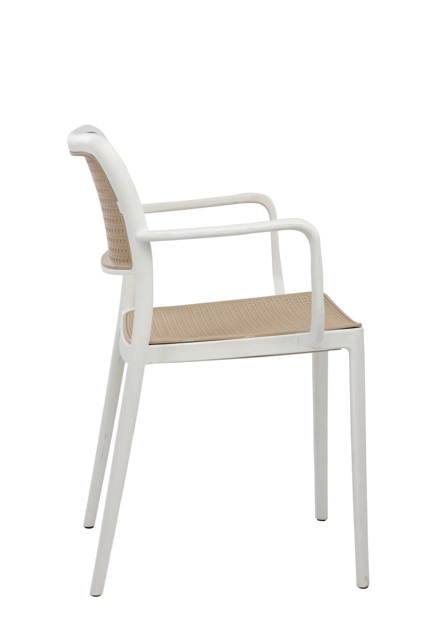 Kepler Brooks Zen Rattan Cafeteria Dining Chair with Arms