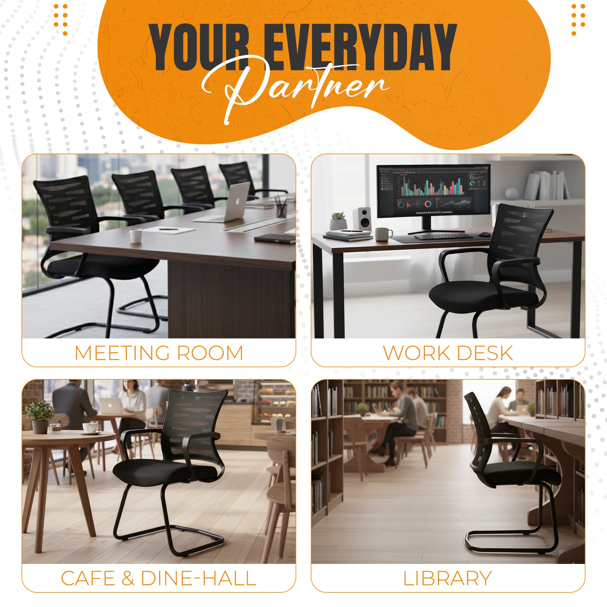 Kepler Brooks Dazzle Visitor Chair with Heavy Duty Metal Frame