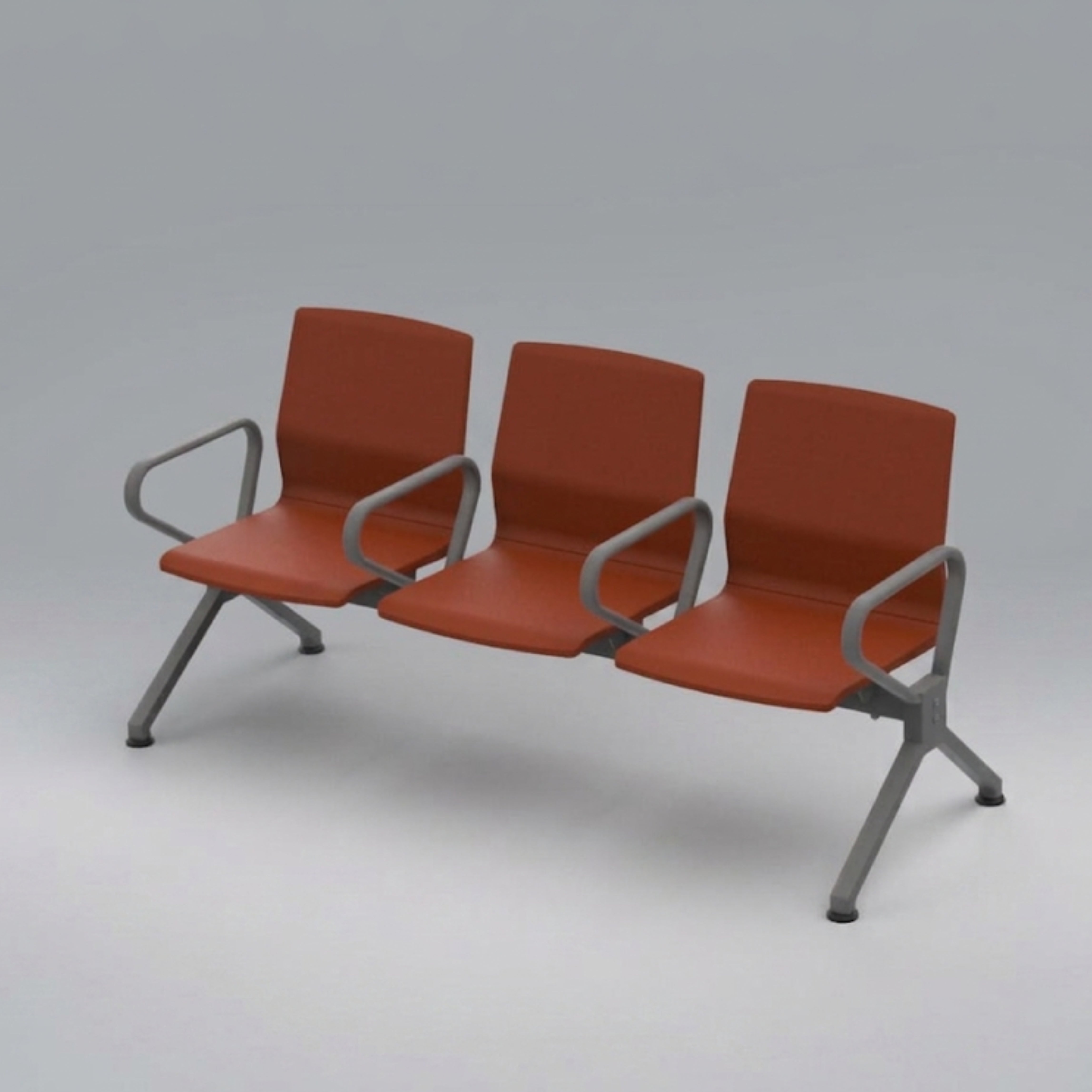 Kepler Brooks Verona Premium PU Waiting Chair with Mild Steel Frame and Centre Arms