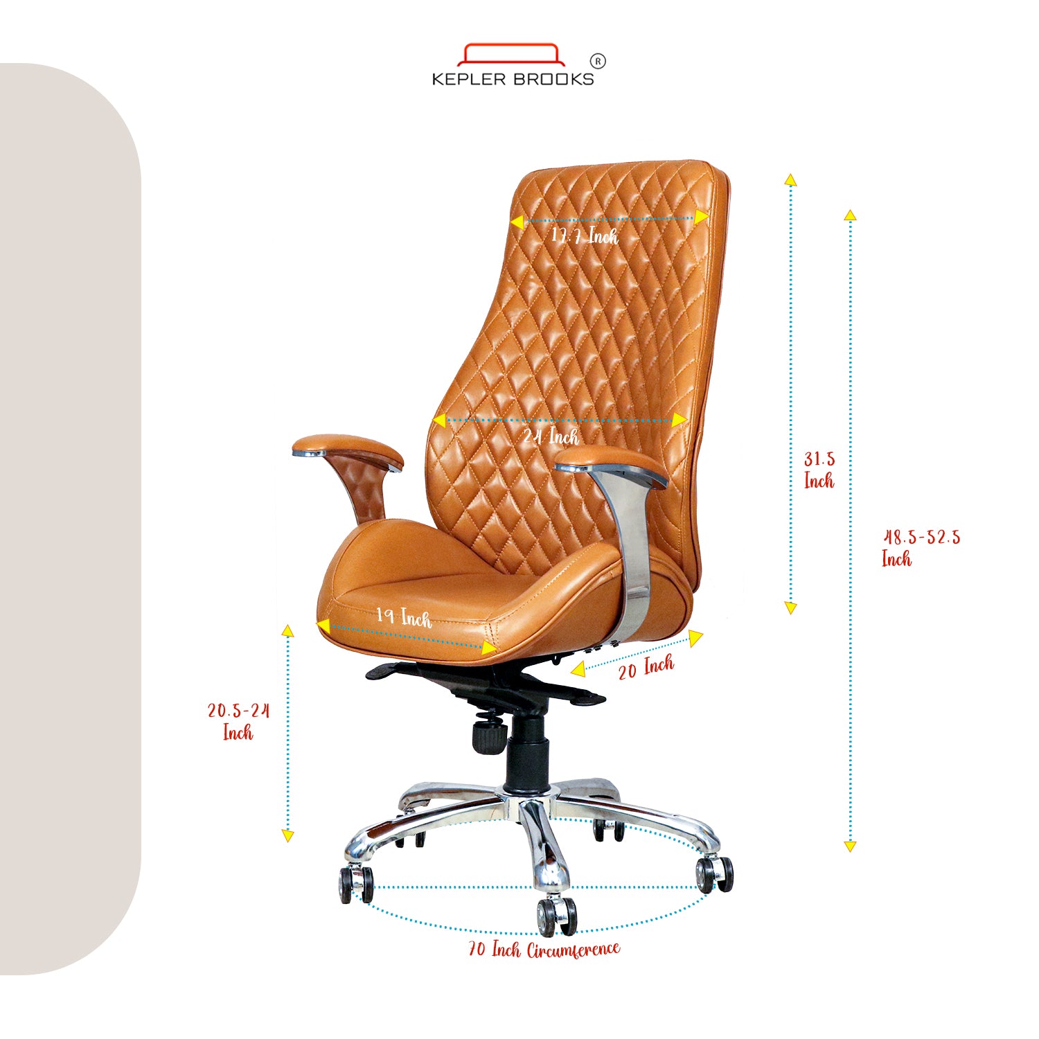 Kepler Brooks Atlas Premium High Back Leatherette Office Chair