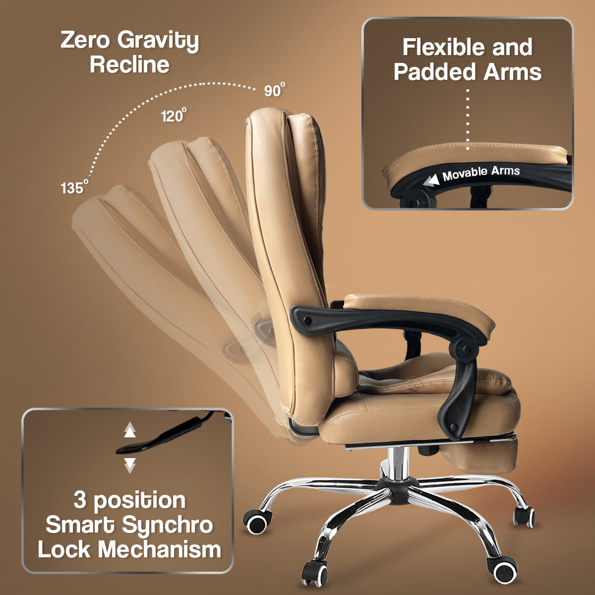 Kepler Brooks Italia High Back Leatherette ErgoSmart Office Chair