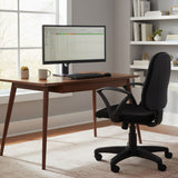 Kepler Brooks Linea Mid Back Cushion Office Chair (Black)