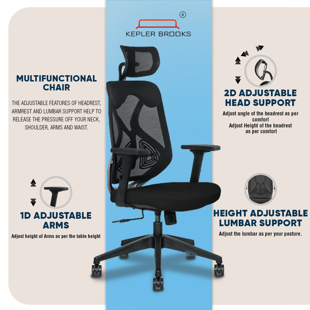 Kepler Brooks Marvel Lite High Back Mesh Office Chair