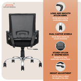Kepler Brooks Crux Mid Back Office Chair (Black)